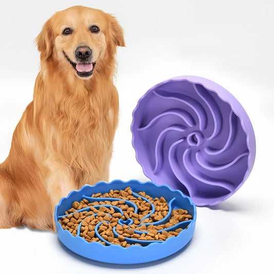 Dog Slow Feeder Bowl With Suction Mat Food Grade Silicone