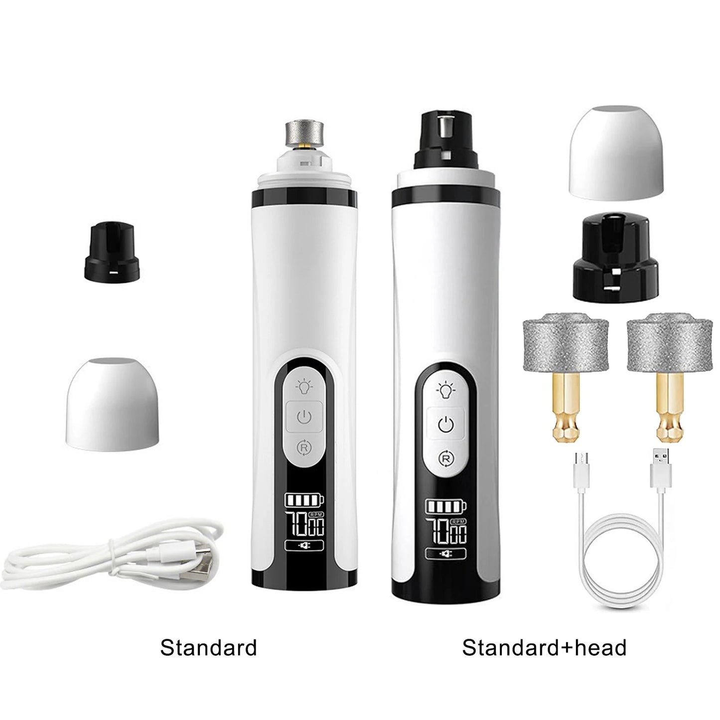 APWIKOGER Electric Dog Nail Grinder With Rechargeable Quiet Operation GroomingDevice