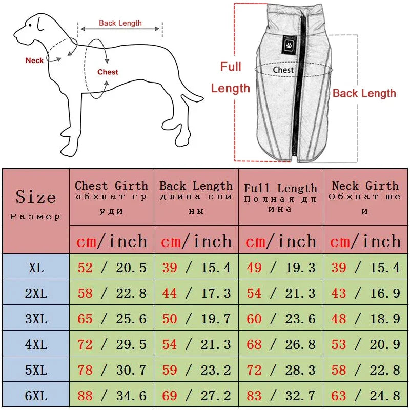 Waterproof Dog Coat With UltraPadded Fleece And HighVisibilityReflective Design Durable