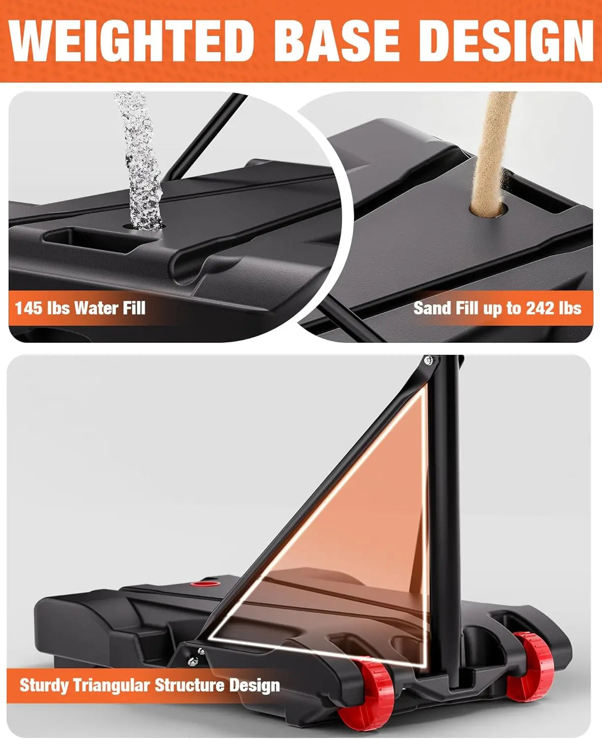 Adjustable LED Portable Basketball Hoop for Teens, 3.8-7 FT Height with Fillable Base & Wheels