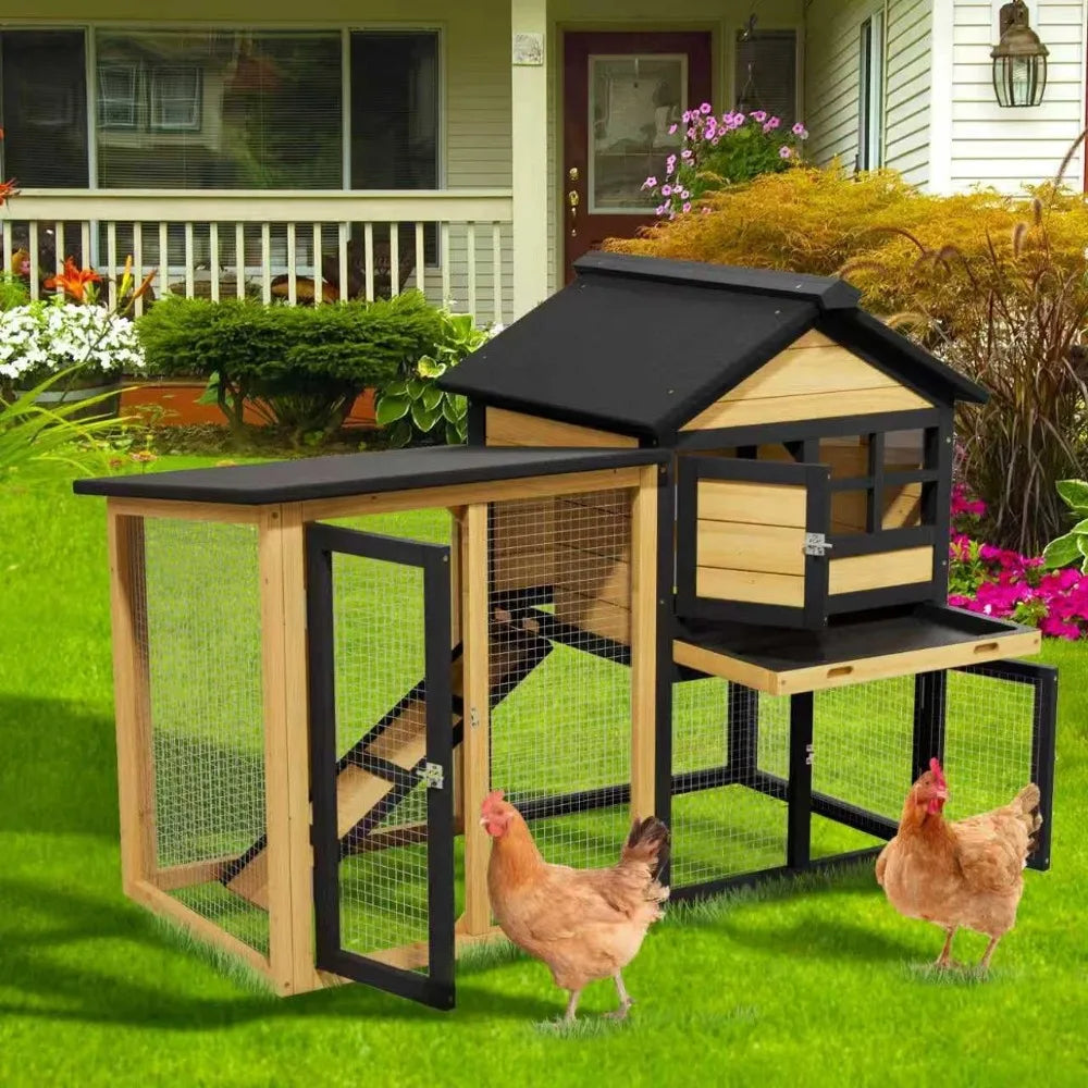 Outdoor Two Tier Chicken Coop Run Hen House