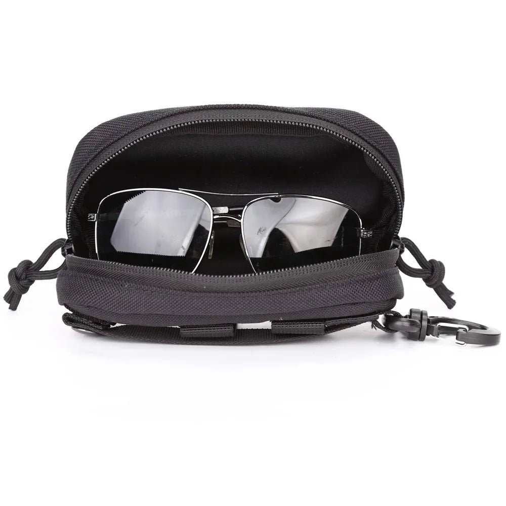 Tactical Molle Glasses Pouch Sunglasses EDC Waist Pack Utility  Army Hunting Accessories Organizer Eyeglasses Case Bag