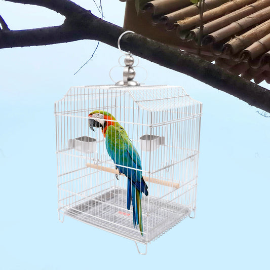 Stainless Steel Bird Cage, Encrypted Wire, Large Space, Easy Clean, for Budgies, Cockatiels & Medium Birds, Complete Accessories