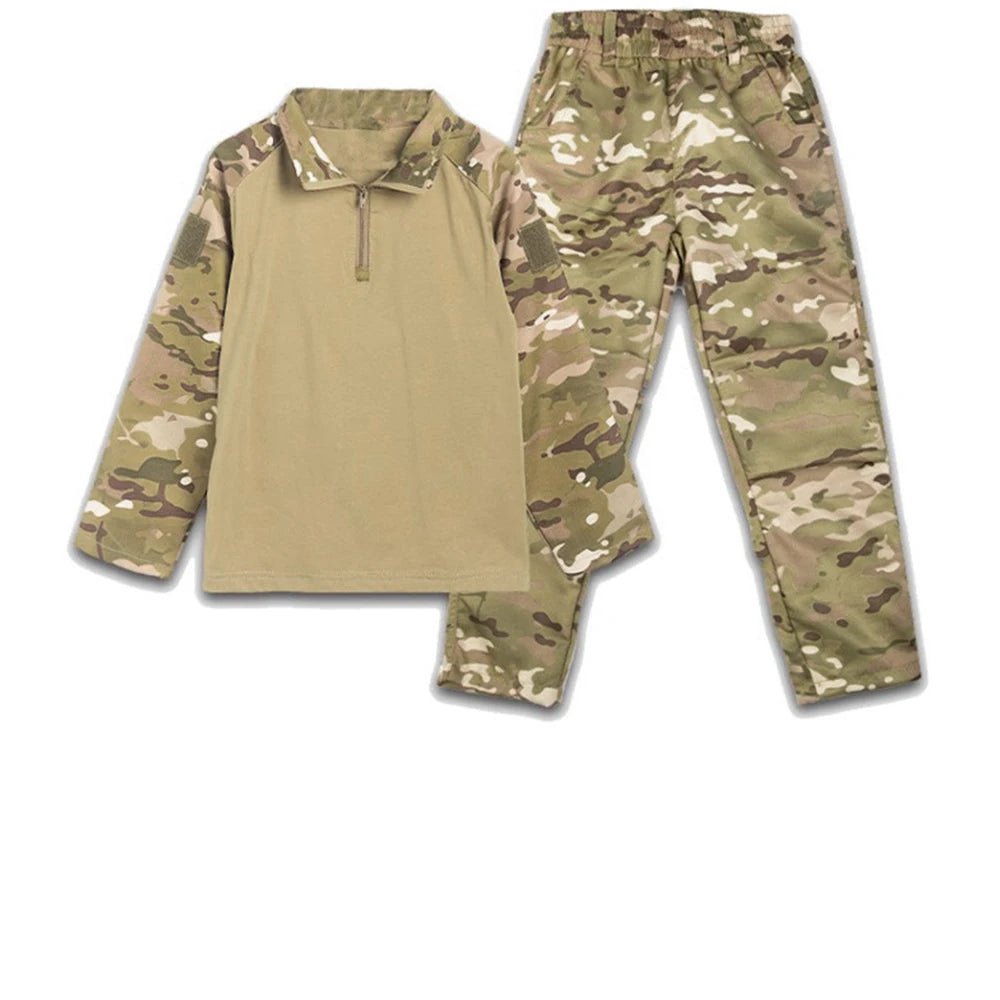 Boys  Tactical  Uniform Hunting Clothing Sets Children Airsoft Camouflage Suits Hiking Training Outdoor Parent-child