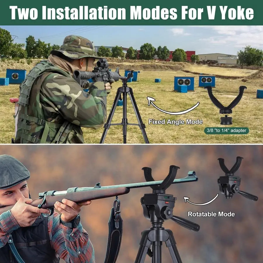 70 Binocular Tripod with Adapter,Shooting Tripod Hunting Rest V Yoke Stand,Compatible with Spotting Scope Monocular Astronomical