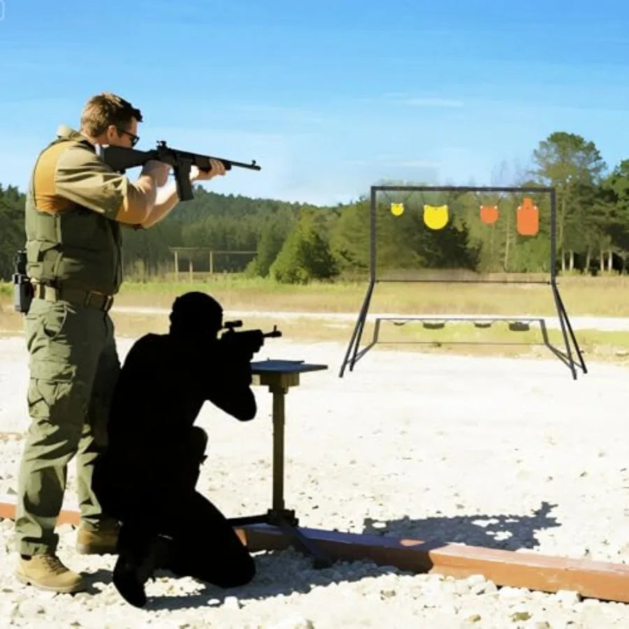 3 8 Thick AR500 Steel Target for Shooting Target Stand System Kit Designed for Outdoor Range and Shooting Practice with Adjusta