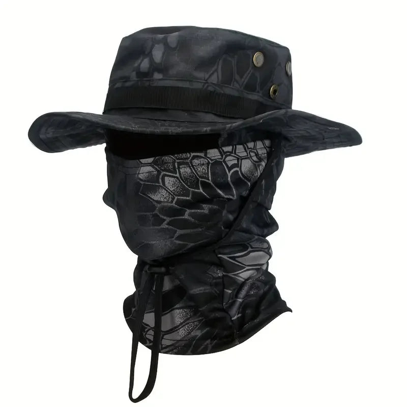 NONECN Camouflage Boonie Cap Balaclava Hat for Outdoor Hunting