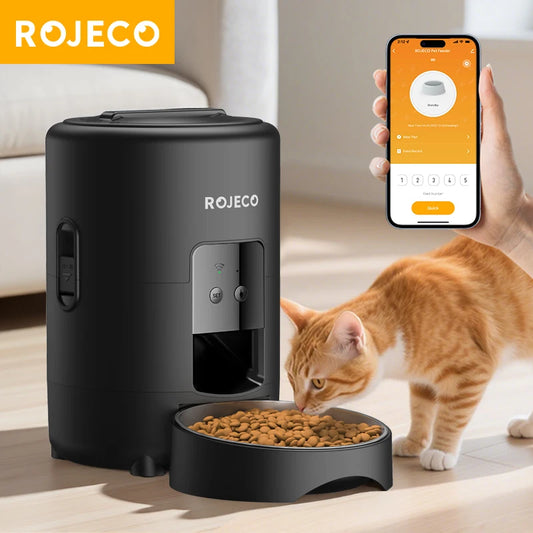 ROJECO Automatic Pet Feeder With WiFi App Remote Control