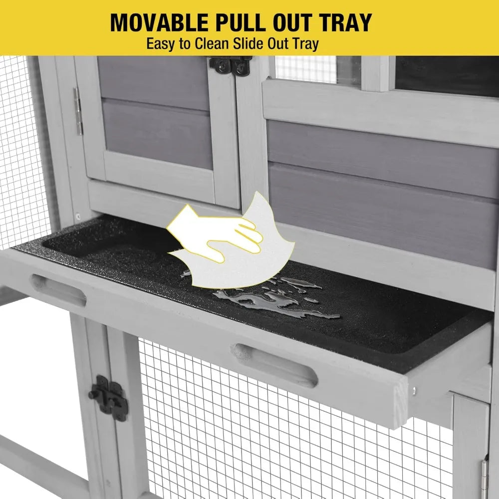 XMSJ Rabbit Hutch Indoor Outdoor Cage With Run And Tray