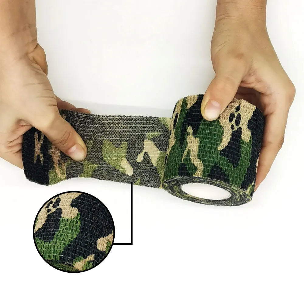 4.5M Hunt Disguise Elastoplast Camouflage Elastic Wrap Tape Self Adhesive Sports Protector Ankle Knee Finger Arm Bandage