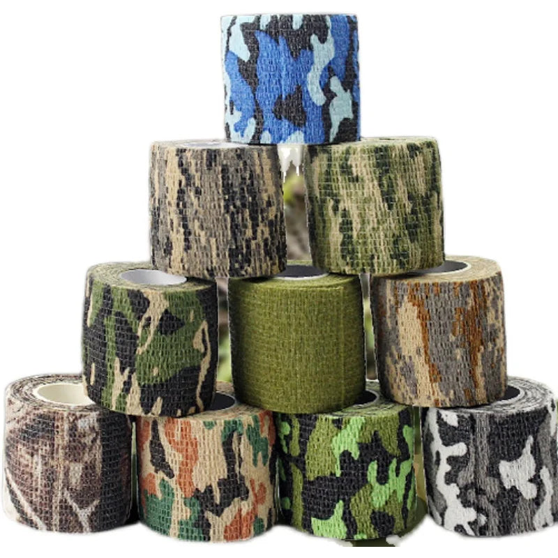 4.5M Hunt Disguise Elastoplast Camouflage Elastic Wrap Tape Self Adhesive Sports Protector Ankle Knee Finger Arm Bandage