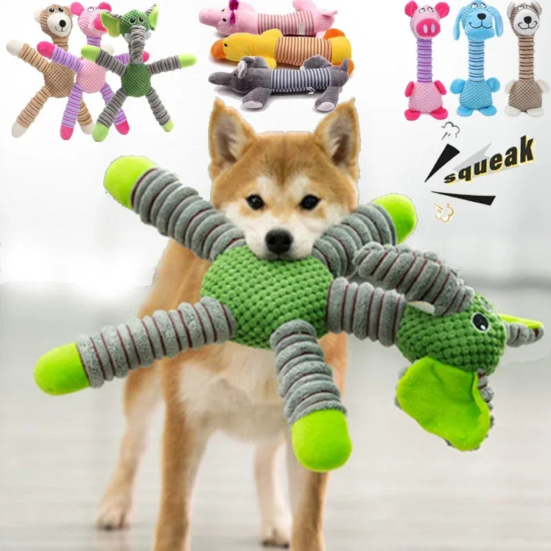 Indestructible Dog Squeaky Plush Toy for Chew Training and Teeth