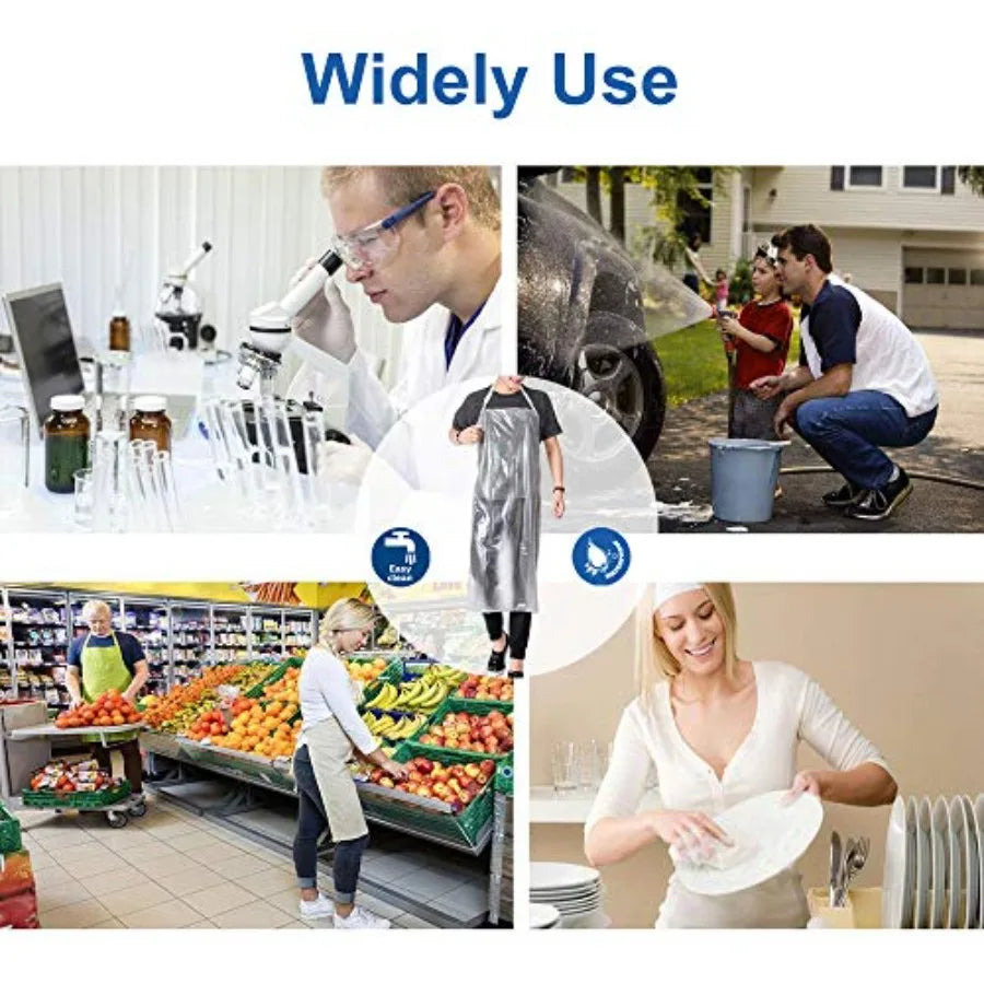 Transparent PVC Waterproof Apron For Kitchen Dishwashing Butcher Dog Grooming