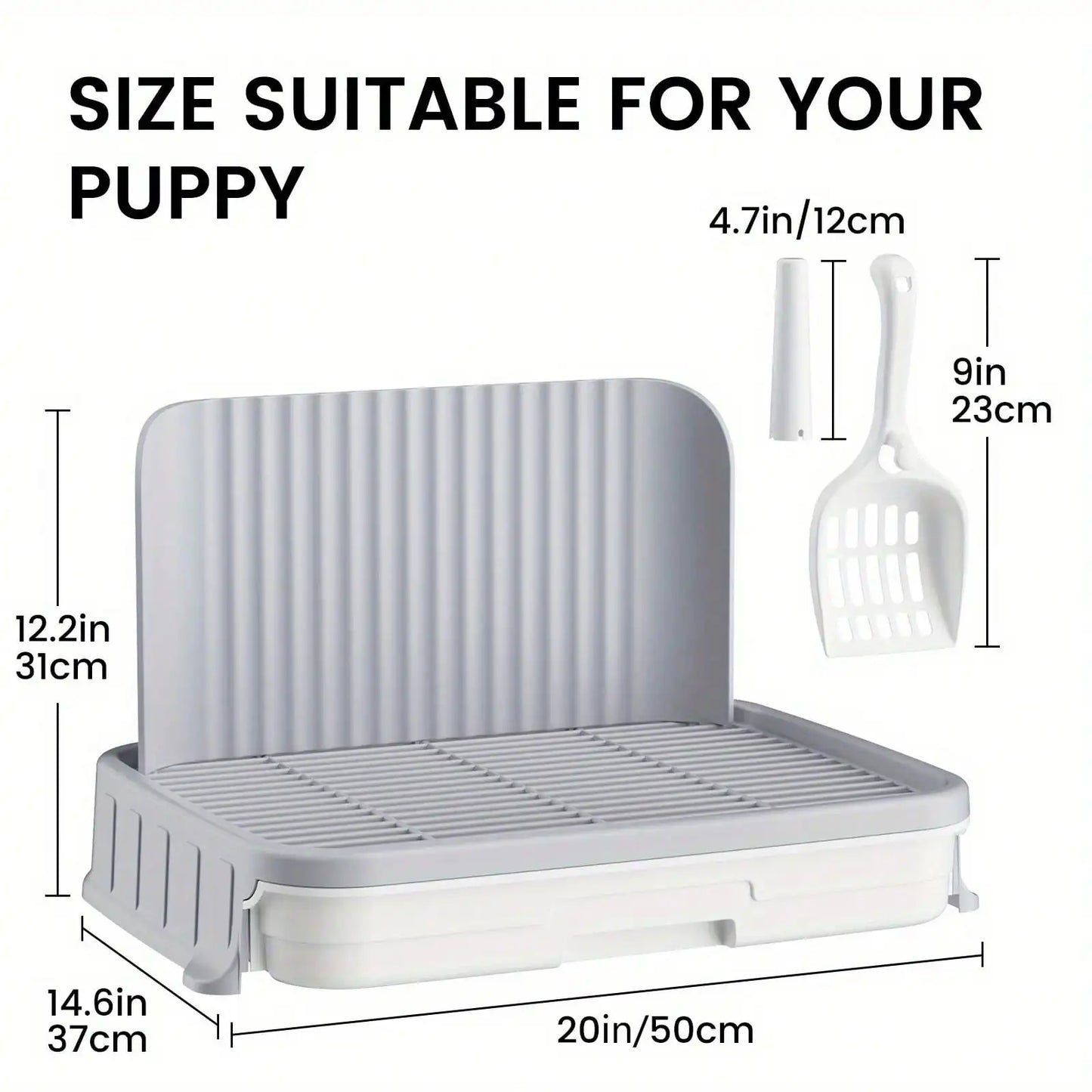 Indoor Dog Potty Tray with Protection Wall | Every Side for No Leak Keep Paws Dry and Floors Clean