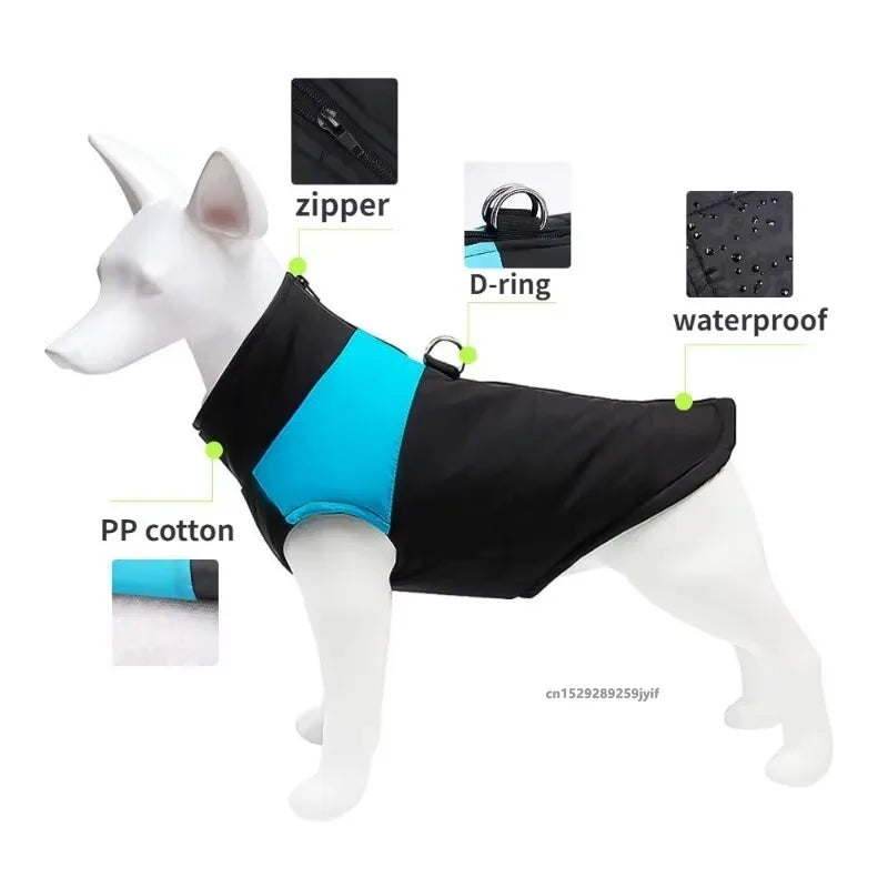 NONECN Waterproof Warm Dog Coat Padded Zipper Jacket For Dogs