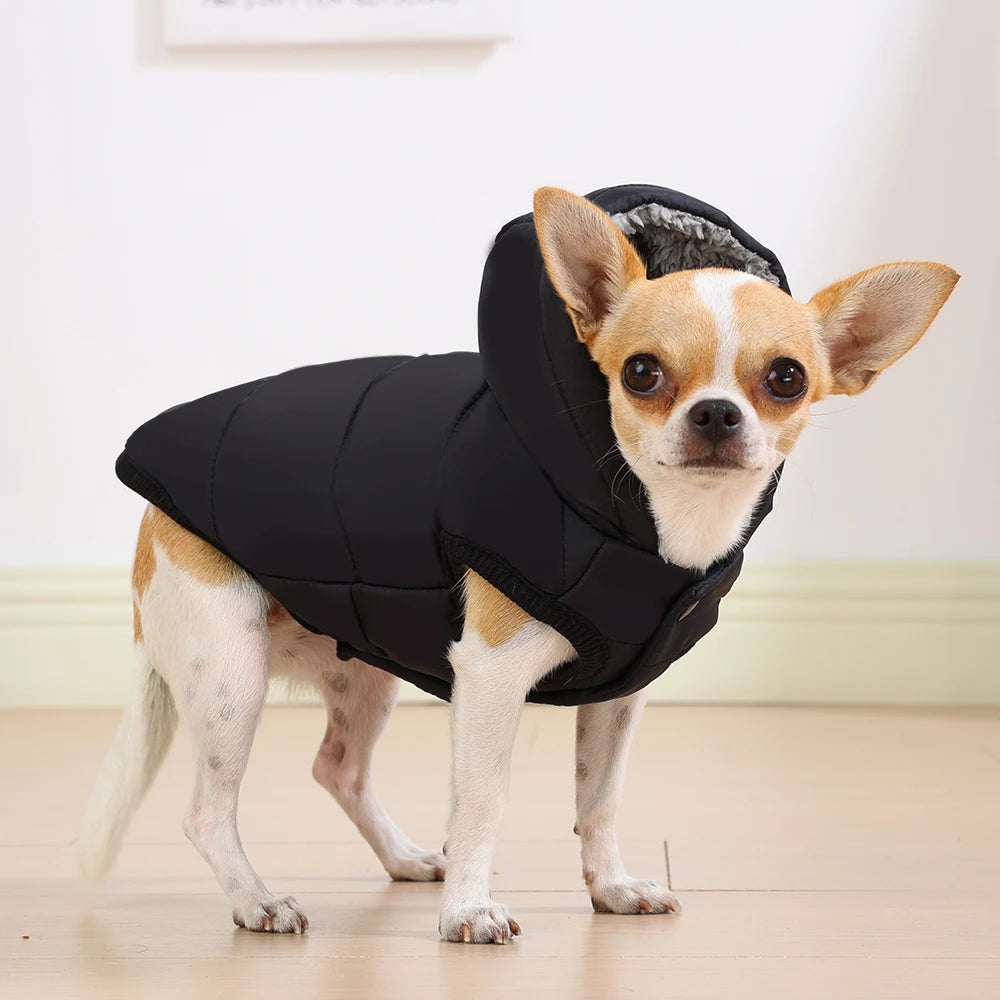 Warm Fleece Dog Winter Vest Waterproof Hoodie For Pets