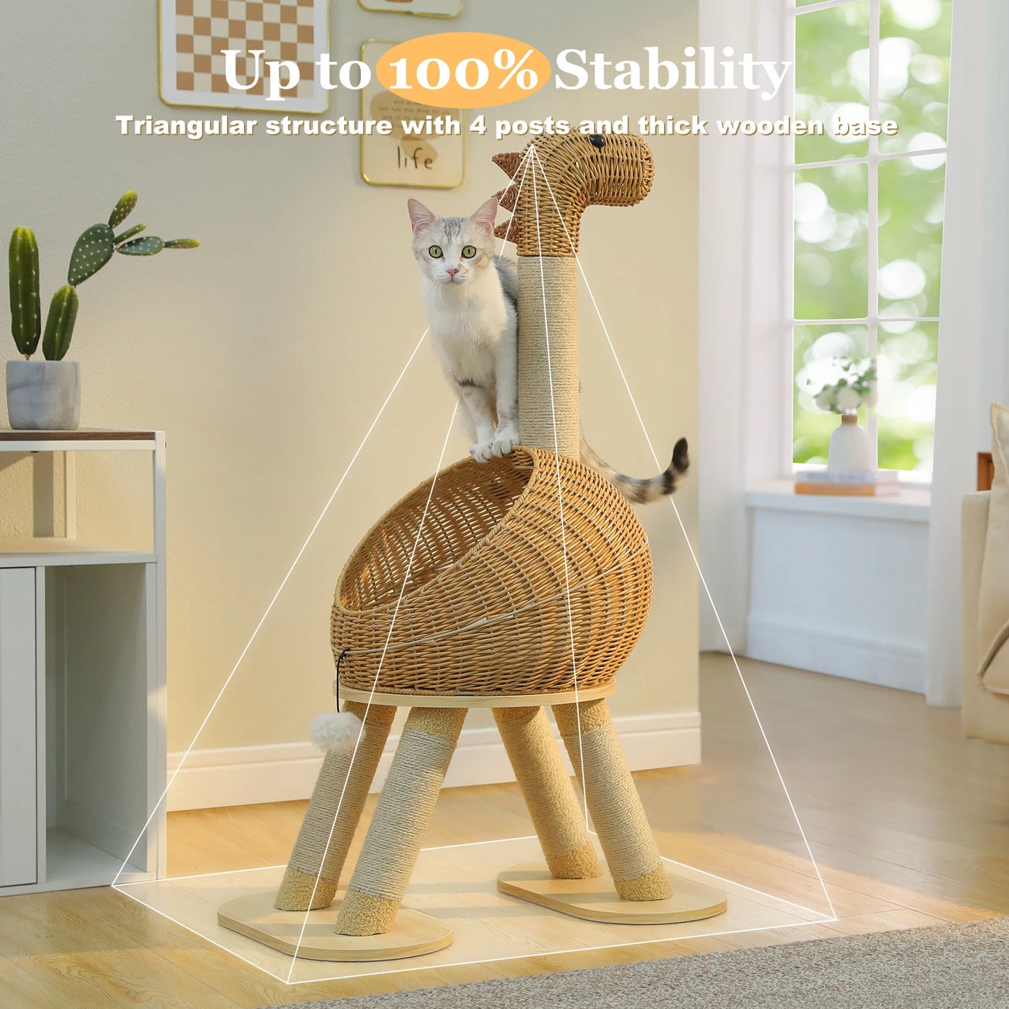 PAWZ Road Dinosaur Cat Tree Tower Sisal Scratching Post