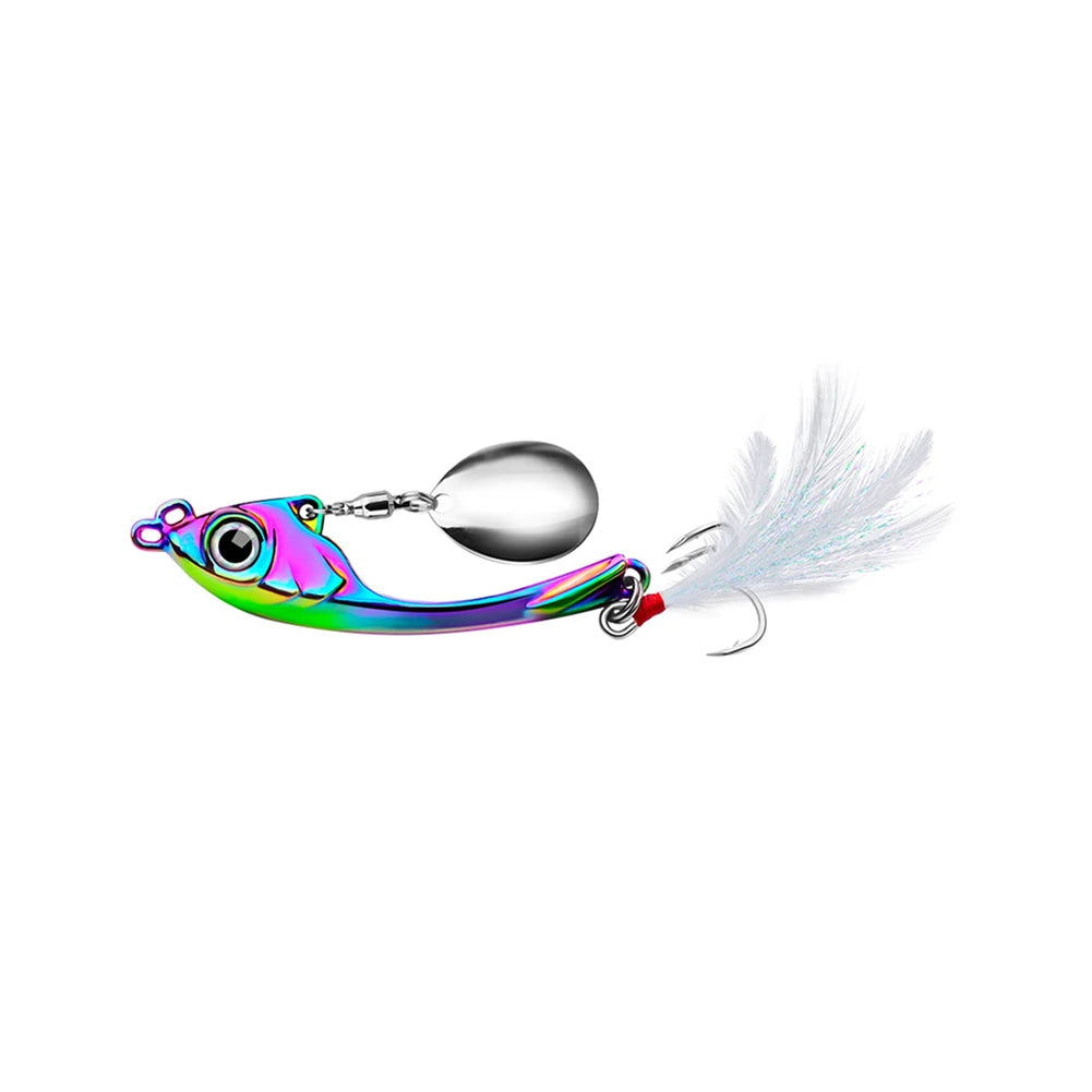 Spinner Bait Metal Vib Fishing Lure Trolling Rotating Spoon Wobbler For Bass Freshwater And Saltwater