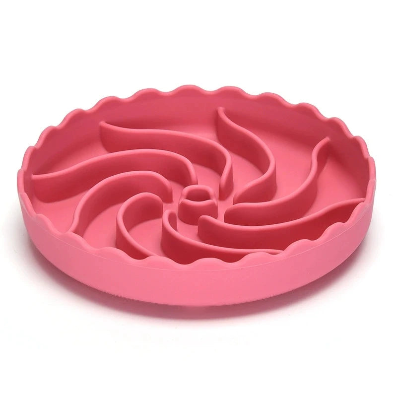 Dog Slow Feeder Bowl With Suction Mat Food Grade Silicone