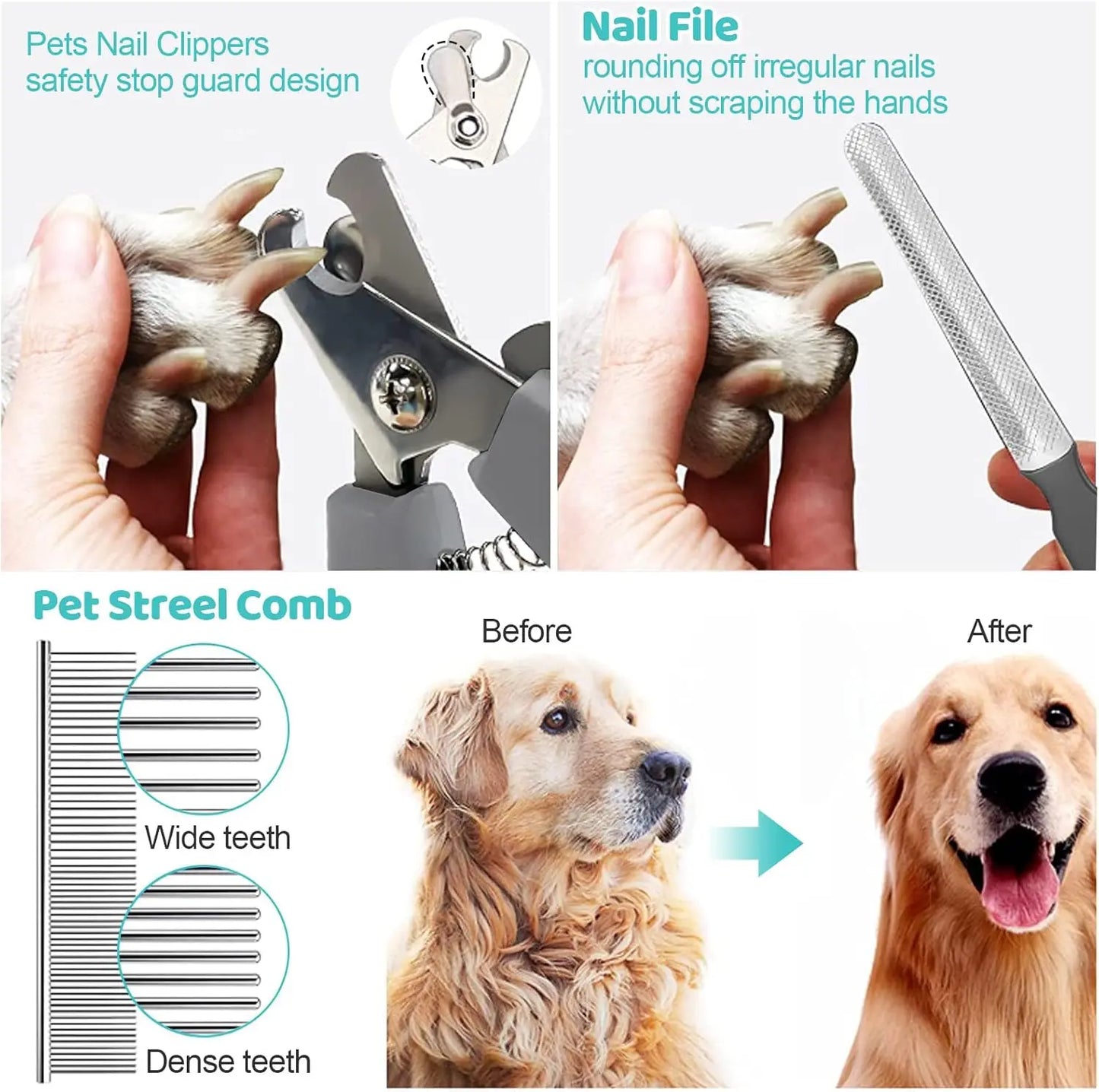 Pet Hammock, Dog Restraint Harness with Nail Clippers/Trimmer/Nail File/Comb, Sling Hanger for Nail Trimming Grooming (XXL)