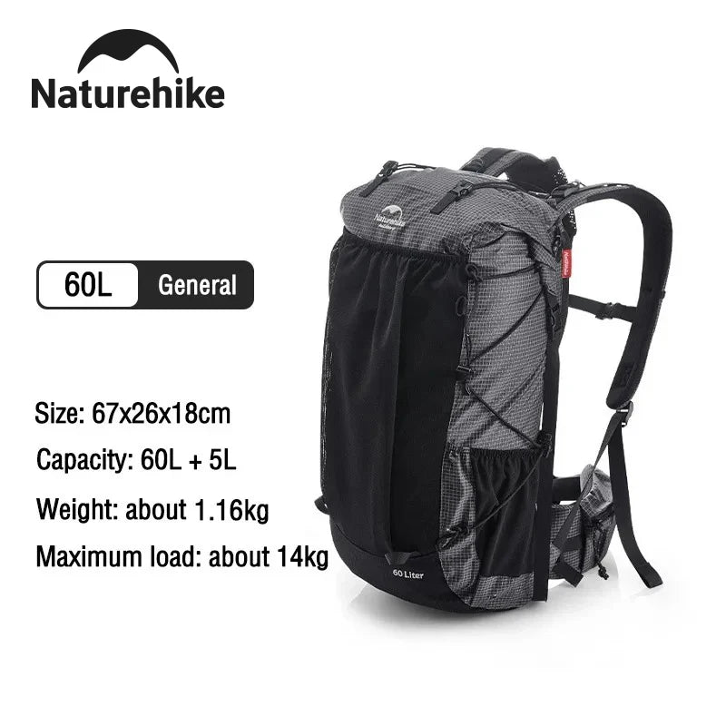 Naturehike Weatherproof Mountain Backpack For Exhaustive Hiking Travel Rain Cover