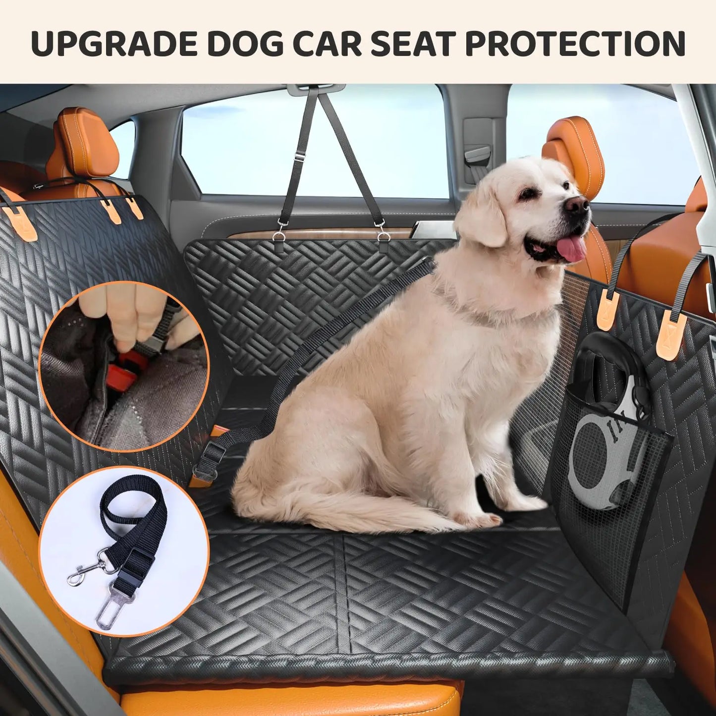 Rear Seat Dog Hammock With Hard Bottom Extender For Cars