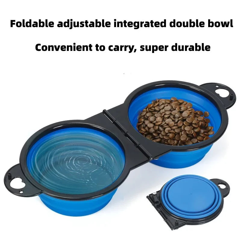2in1 Foldable Dual Bowl For Dogs And Cats Travel Pro
