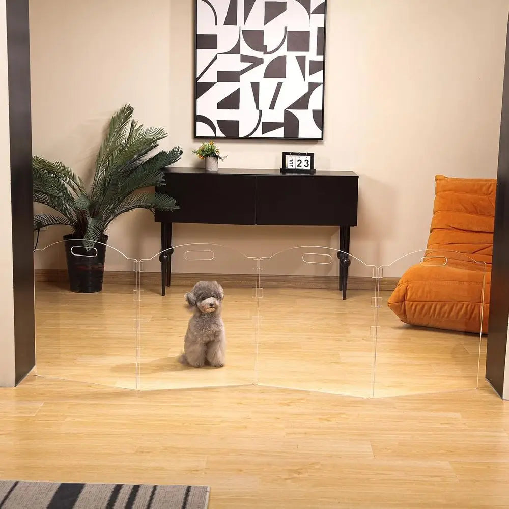 Folding 4Panel Pet Gate For Doorways And Stairs PremiumIndoorSecurityBarrier System