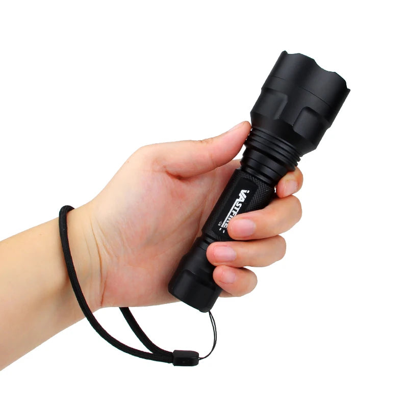 Tactical Hunting Flashlight White/Green/Red Light Torch LED Rifle Lantern+Pressure Switch+Rail Scope Mount+18650+USB Charger