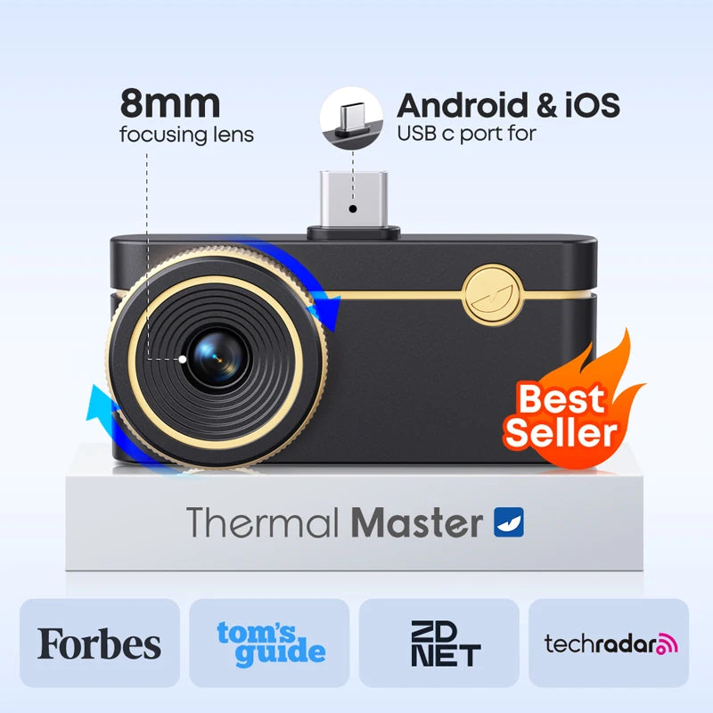 P3 Thermal Camera ios& Android USB-C 600℃ 512*384 X³IR  Infrared imaging Camera Macro Lens for PCB Circuit Home Inspection