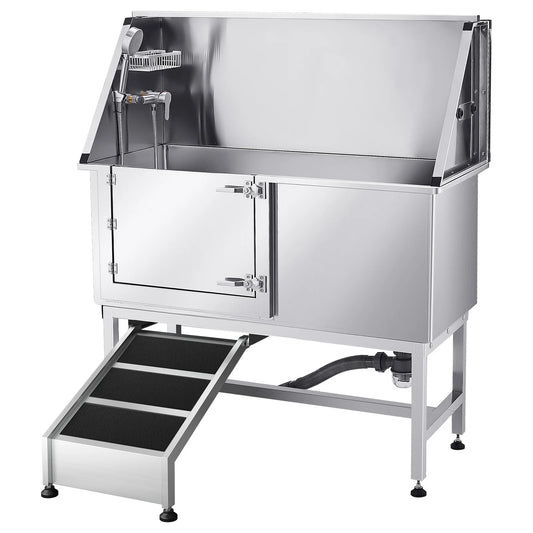 Stainless Steel Dog Washing Station With Ramp and Showerhead