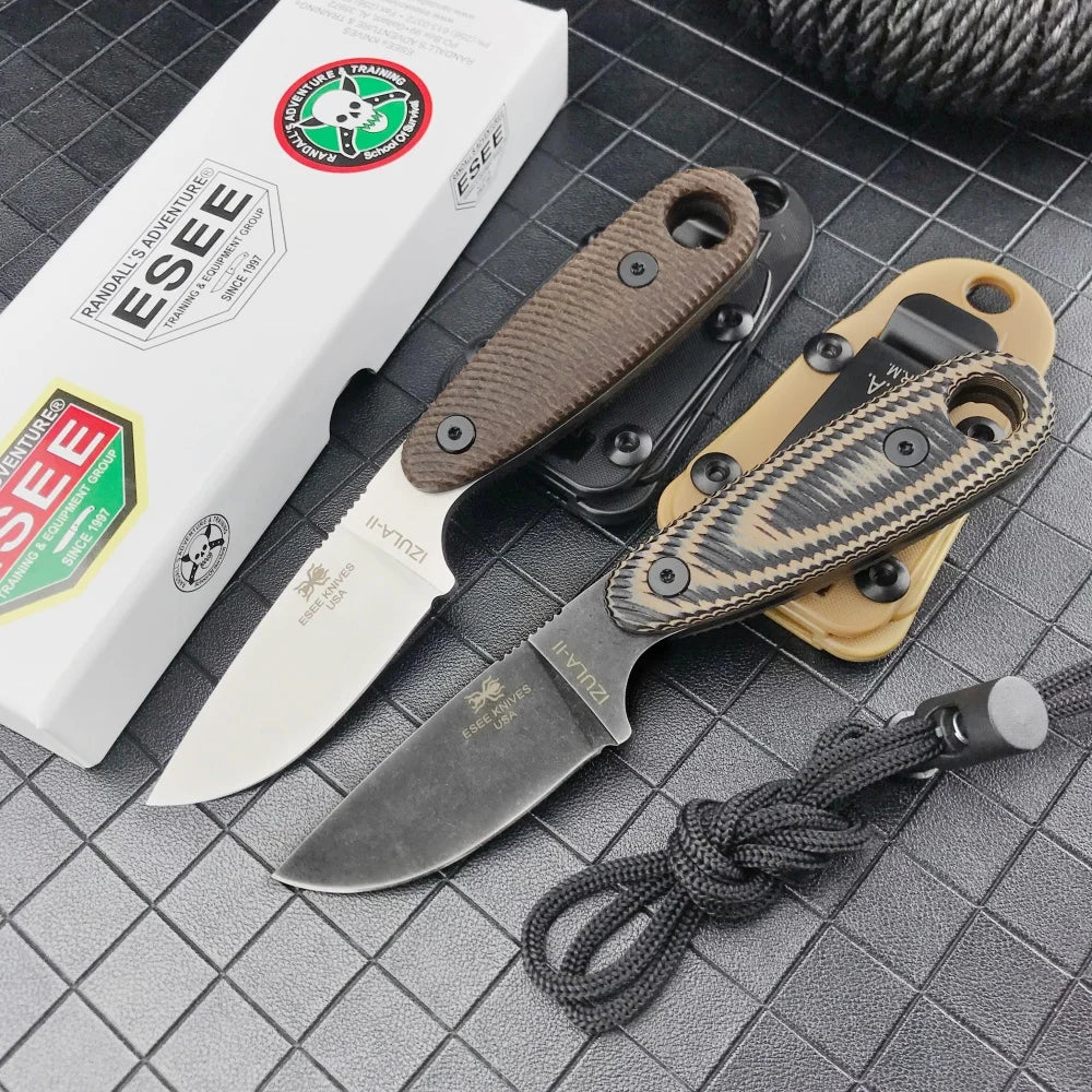 Ese-izula jungle survival knife outdoor camping and hiking tool knife Tactical straight knife hunting knife EDC knife G10 handle