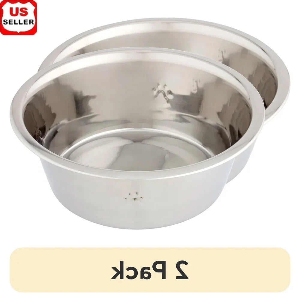 Stainless Steel Dog Bowls 2 Pack Non Slip Dishwasher Safe