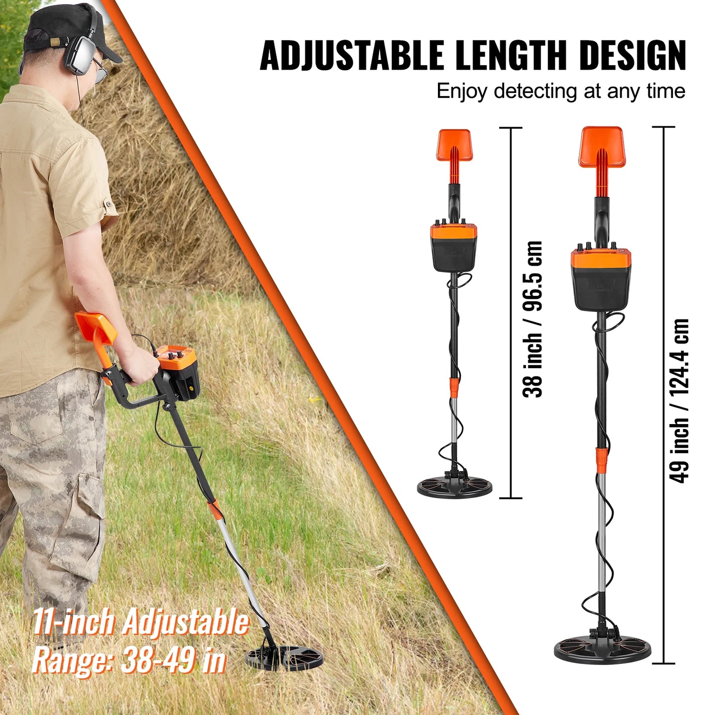 SucceBuy Metal Detector With Waterproof Search Coil And Adjustable Stem