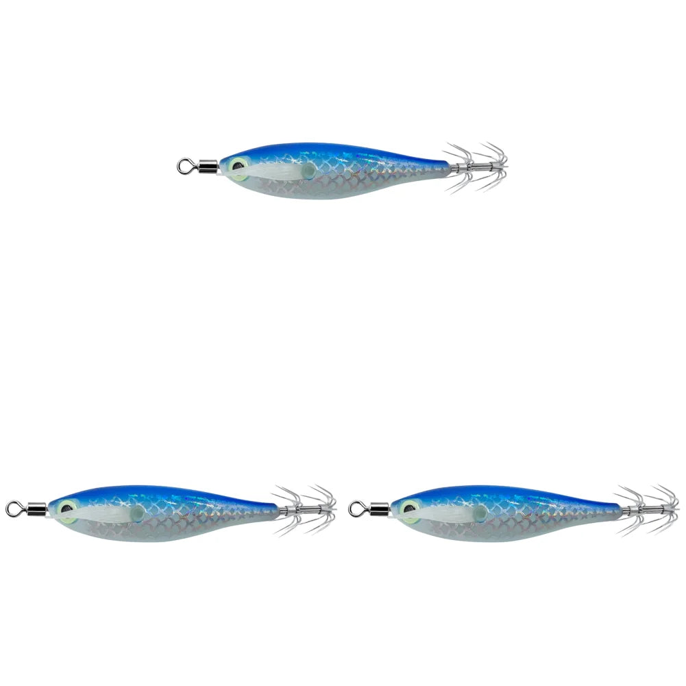 3-1Pcs Squid Jig Hook Fishing Lure Luminous 8cm 9.5g Artificial Fake Octopus Lures Wood Shrimp Cuttlefish Hard Bait Sea Tackle