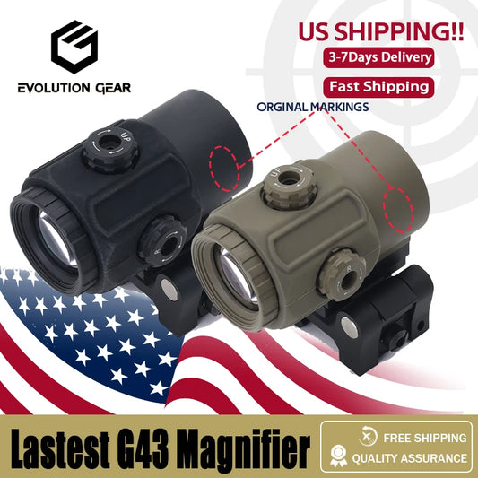 U.S. Warehouse shipping, NEW 2024 Ver. G43 3X Magnifier Airsoft Modern Version US Flag Marking with Original Markings QR Code