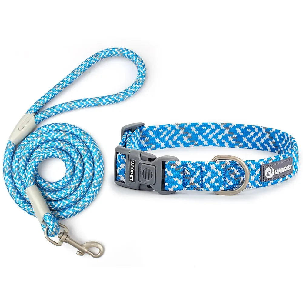 Reflective Dog Leash And Collar Set For Outdoor Walking