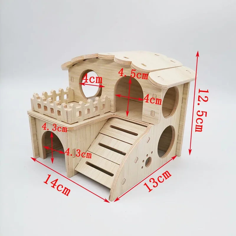 Hamster Squirrel Solid Wood Avoidance House Hedgehog Wooden House Golden Bear Nest Dutch Pig Dormitory Rutin Chicken Large House