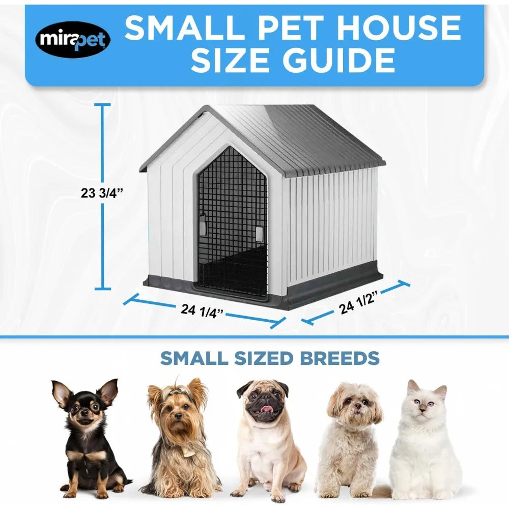Durable Waterproof Plastic Dog House for Small to Large Sized Dogs, Indoor Outdoor Use Doghouse - Comfortable Retreat for Your P