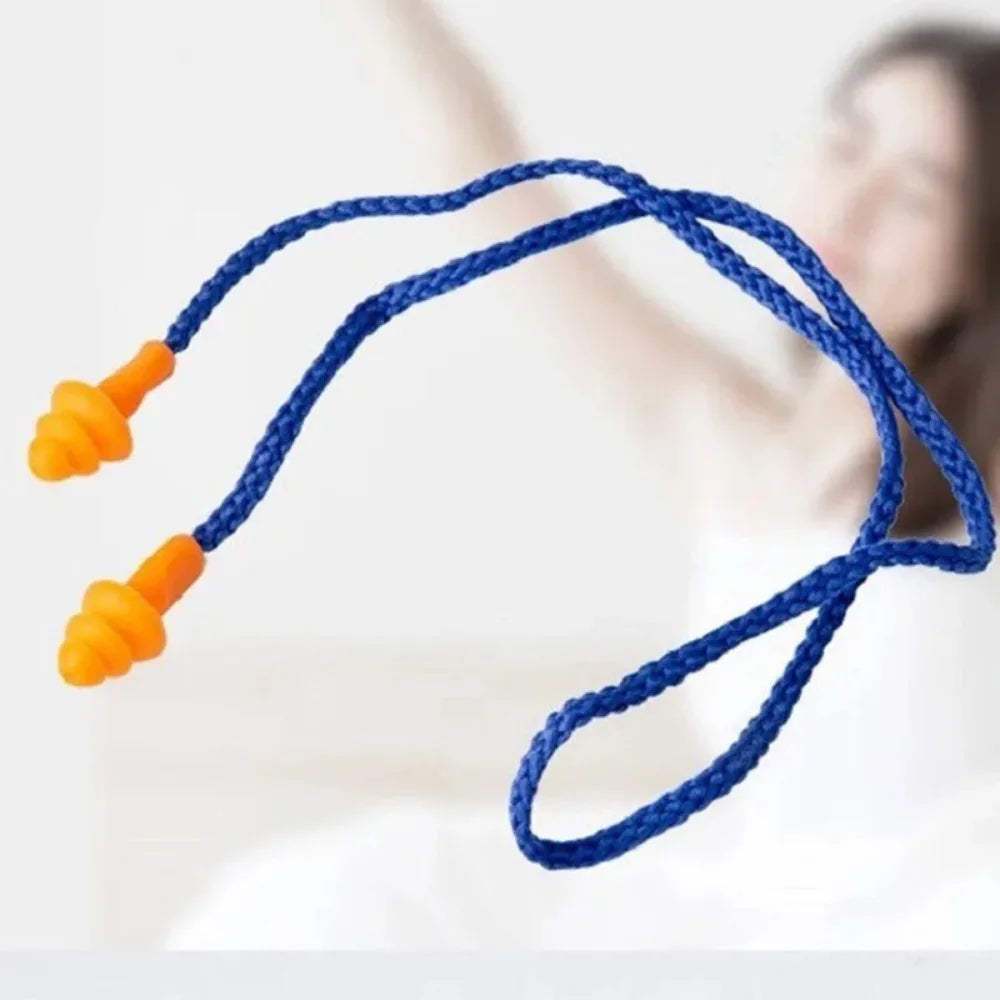 Reusable Silicone Corded Ear Plugs Ear Protection With Detachable Wires Earmuff Headwear