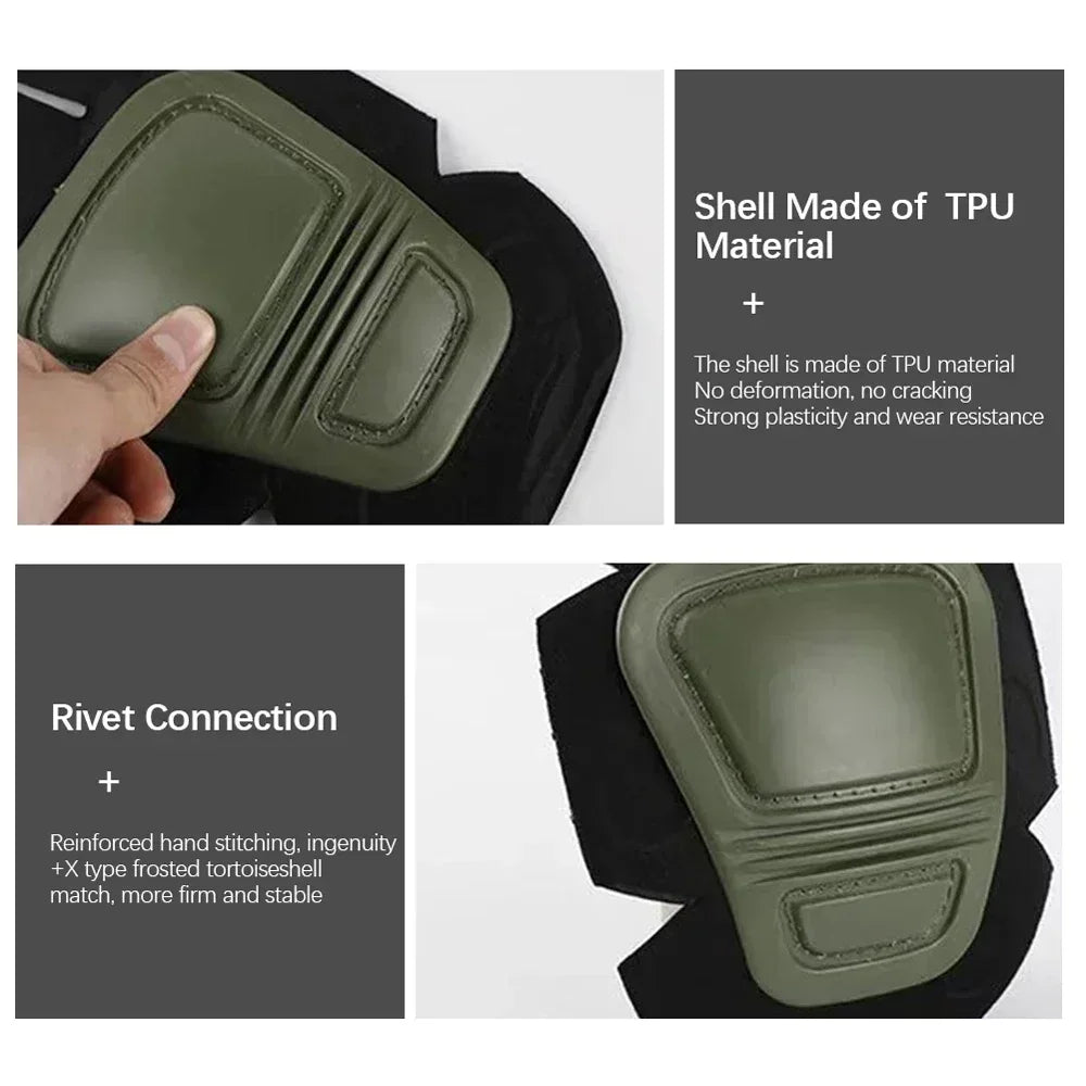1Pair Tactical Protective Knee Elbow Pads Outdoor Camouflage Suit Gear Hunting Insert Type Soft Pad for Military Combat Use
