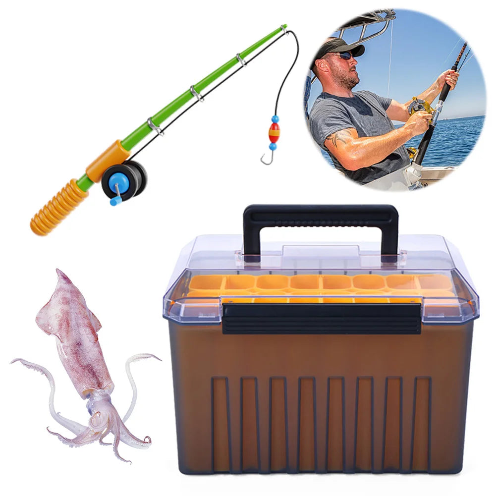 24 Grids Minnow Squid Jig Hard Bait Container Hard Lure Sea Tool Case Fishing Storage Box Fishing Accessories