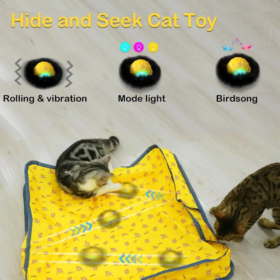 Interactive Cat Ball Toy For Indoor Cats Motion Activated Chirping