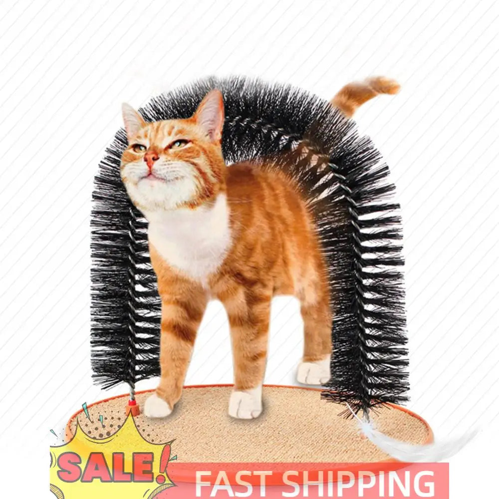 Alloet Cat Arch Self Groomer Massager Scratcher Toy Pad