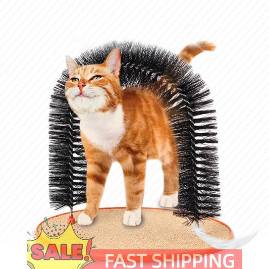 Alloet Cat Arch Self Groomer Massager Scratcher Toy Pad