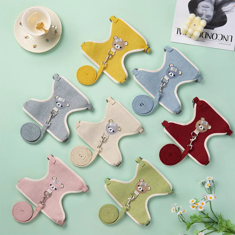 Pet Dog Harness And Leash Set Adjustable Puppy Kitten