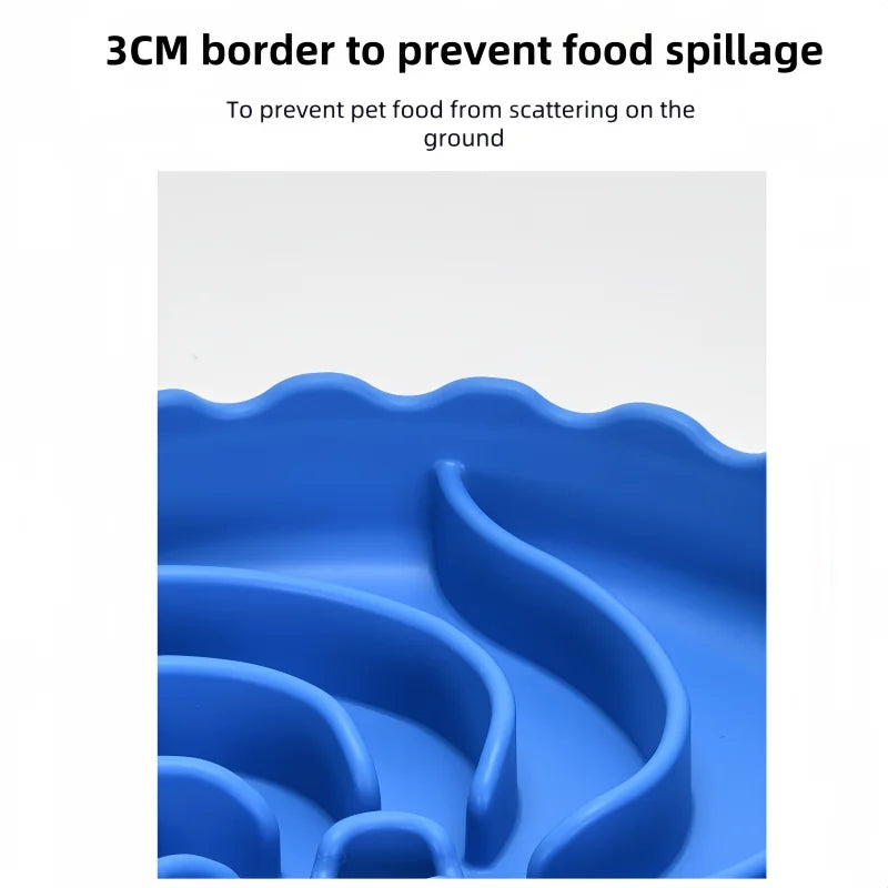 Dog Slow Feeder Bowl With Suction Mat Food Grade Silicone