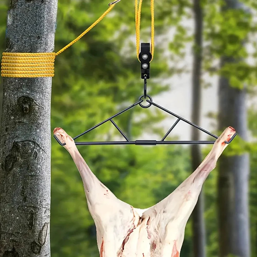 700LB Capacity Elk Hoist Pulley Lift System with Gambrel Deer Hunting Game Hoist Pulley Lift System Hunting Accessories Gift Set