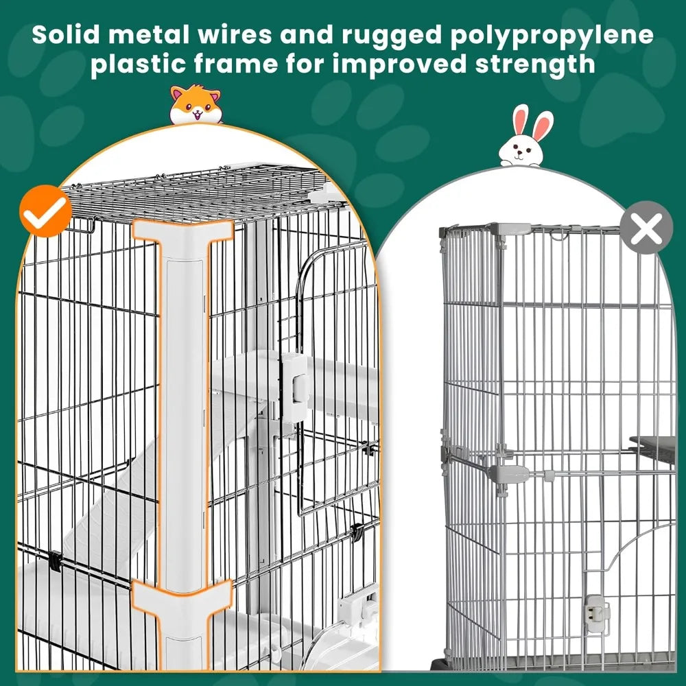 Stainless Steel 4 Level Small Animal Cage With Pullout Tray