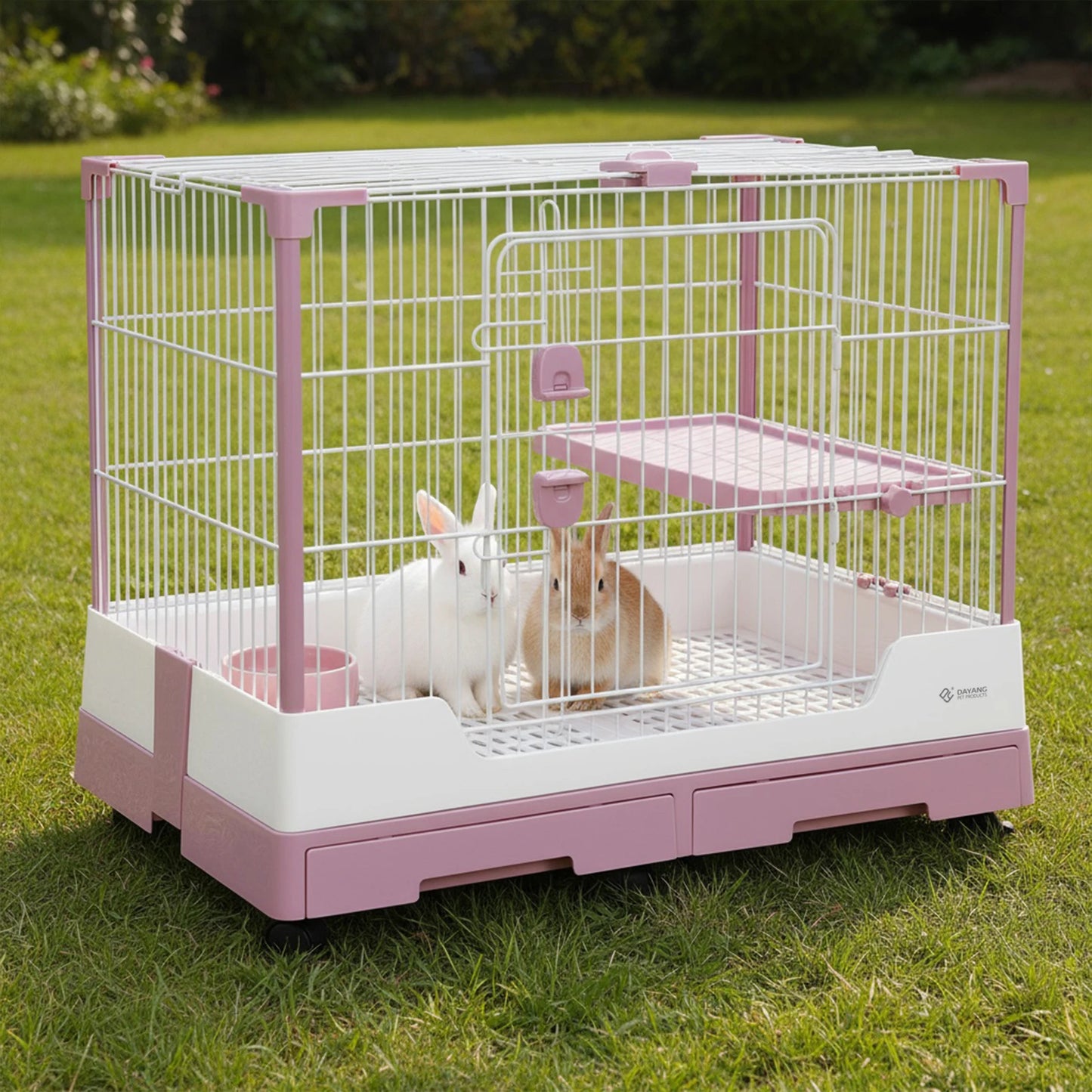 High Concerned Chemical Gravity Lock Rabbit Cage With Pullout Tray